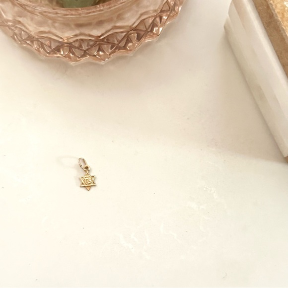 14k Gold Star of David Charm